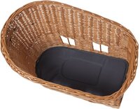 Basil Pasja Hondenfietsmand MIK - Achter - Riet - Bruin - 45 cm. Incl. kussentje - 30 l
