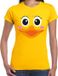 Bellatio Decorations T-shirt voor dames - badeend girly - geel - Maat L