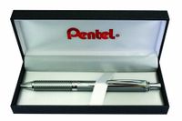 Pentel BL407-BOX EnerGel Liquid Gel Roller Sterling met zilveren behuizing, lijndikte 0,35 mm, kogeldiameter 0,7 mm, zwart, 1 stuk (1 stuk)
