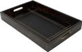 Plateau en bois noir fait main sans marque pour snacks et fruits - Décoratif et polyvalent - 38 x 25 cm