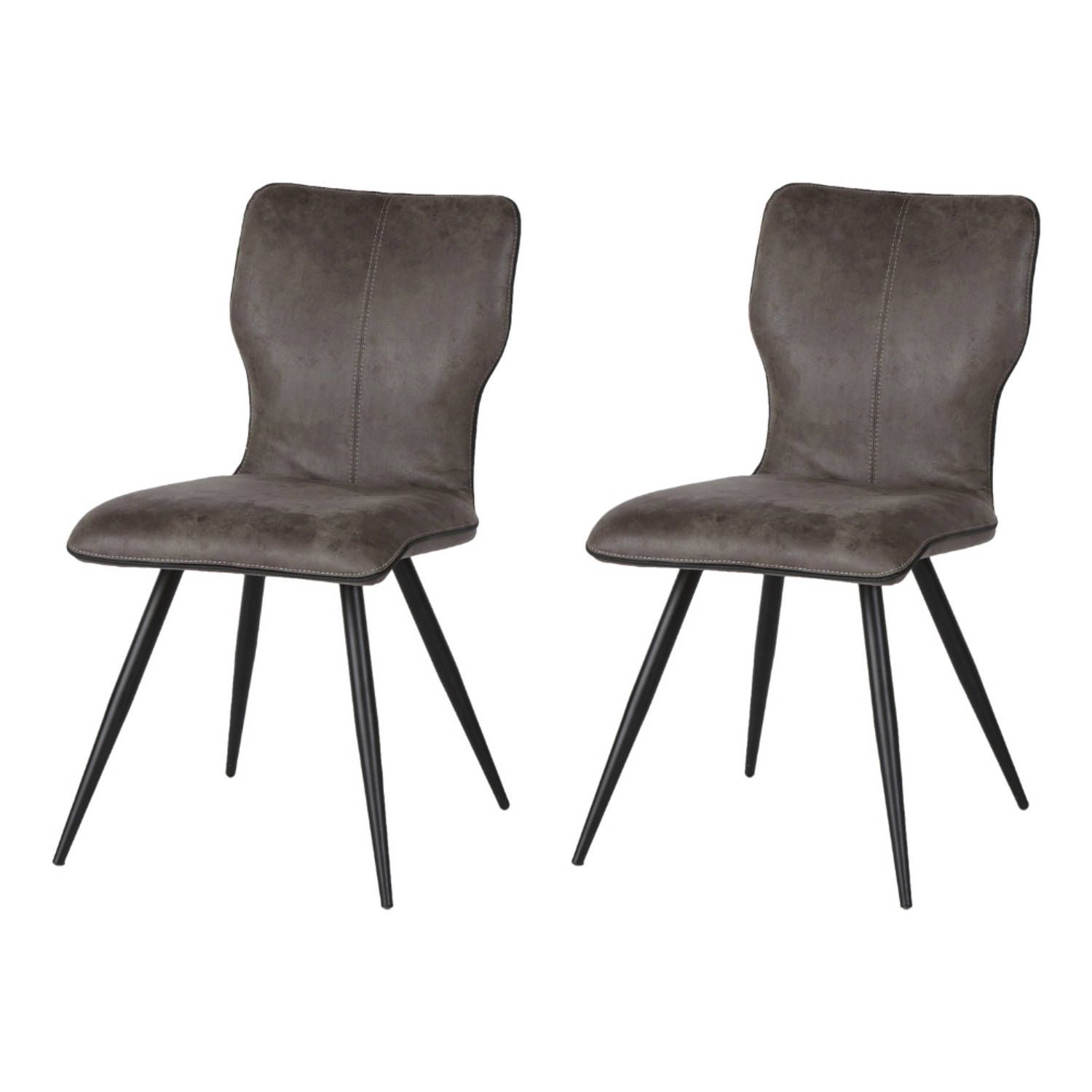 WAYS. eetkamerstoelen - grijs - 2 stuks