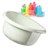 KADAX Kunststof kom voor het handwas van kleding en servies, met een ronde vorm en ergonomische handgrepen (15 l, crèmekleurig)