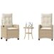 Prolenta Maison Exclusive 3-delige bistroset met kussens, beige, van polyrotan