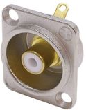 Neutrik NF2D9 Cinch-connector Flensbus, contacten recht Aantal polen: 2 Zilver, Wit 1 stuk(s)