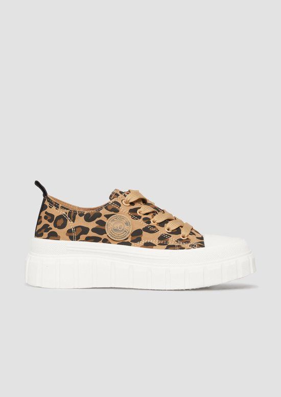 s.Oliver Women Shoes sneakers met panterprint beige/zwart