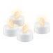 Goobay Set van 4 LED theelichtjes met timer, wit, met timerfunctie en flikkerende vlam, op batterijen, warm wit (2500 K)