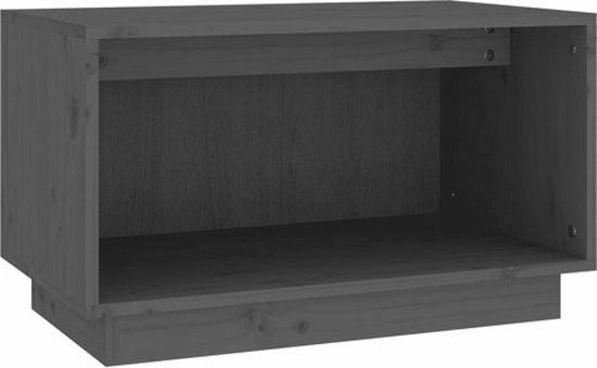vidaXL Tv-meubel 60x35x35 cm massief grenenhout grijs