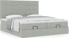 Maison Exclusive - Cadre de lit ottoman avec coussin de matelas gris clair, 200x200 cm, velours