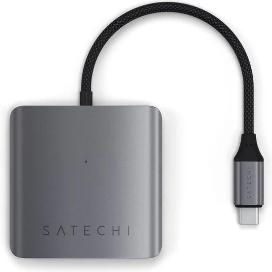Satechi USB-C 4-Port hub met power delivery - Grijs