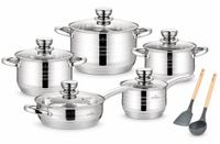 Swiss Haus® MC1012 Set de casseroles Induction - 12 Pièces - Sans PFAS - Inox