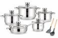 Swiss Haus® MC1012 Set de casseroles Induction - 12 Pièces - Sans PFAS - Inox