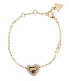 PULSERA GUESS Beloved Pave Heart Bracelet Yellow Gold