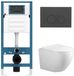 Adema Salina 2.0 Ensemble de toilettes - Cuvette à la française - Sans bride - Réservoir encastré - Fermeture douce - Anthracite mat