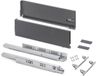 Emuca - Vertex Outdoor Drawer with 3D Adjustment, Height 178mm, 40kg, 18mm Panel Thickness, Depth 350mm, Steel, Anthracite Grey