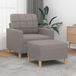 Maison Exclusive - Fauteuil met voetenbankje, taupe, 60 cm, gestoffeerd