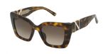 Nina Ricci SNR378 Vrouwen Zonnebril Bruin/Grijs