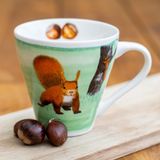 Cj wildbird CJ Wildlife Eekhoorn mok - Getekend door Myrte - 310ml - Groen/Oranje/Wit - Porselein
