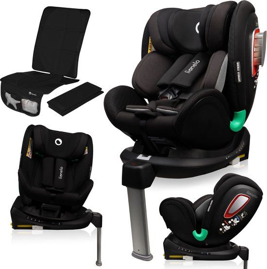 Lionelo Antoon Plus Autostoel - 0-18 kg - ISOFIX - 360° Draaibaar - Zwart