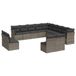 VidaXL 14-delige Loungeset met Kussens Poly Rattan Grijs