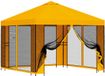 vidaXL Tuinpaviljoen met zijwanden, 3 x 3 m, geel, polyester en staal