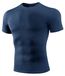 Merkloos A-Brand Heren Compressie T-Shirt - Ademend en Sneldrogend - Navy Blauw