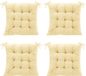 Unyqoos® Set van 4 kussens, 40 x 40 cm, Coton-Polyester, met stevige bevestigingsbanden, antislip en machinewasbaar op 30°C – Utilisation pour la salle à manger et le balcon