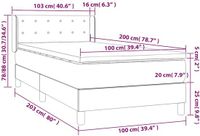 vidaXL Boxspringbed met matras, donkergrijs, 100x200 cm, gestoffeerd