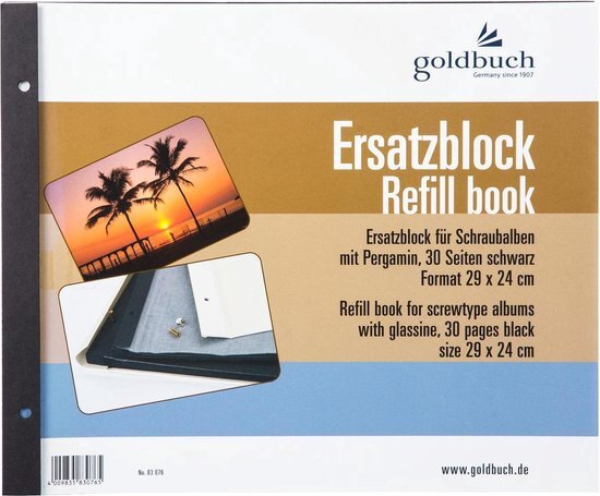 Goldbuch Refill Book 29x24 30 Pages black + Screws 83076