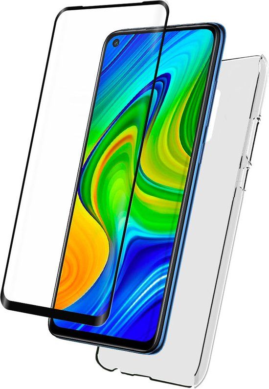 Bigben Connected Hoesje geschikt voor Xiaomi Redmi Note 9 - TPU met Tempered Glass Screenprotector, Transparant