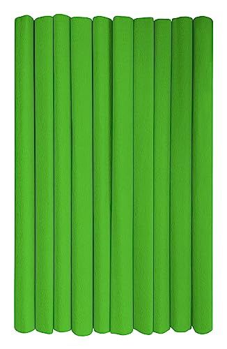Interdruk - Crêpepapier Rollen voor Kinderen DIY en Decoraties - Pakket van 10 rollen (50 cm x 200 cm, 28 g/m2) - 22 lichtgroen