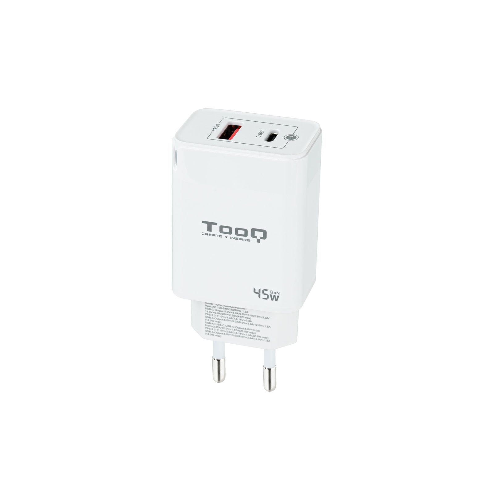 TooQ TQWC-GANQCPD45WT 45W Wit Universeel AC Snel opladen