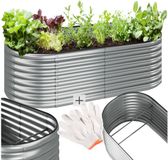 Tectake Jardinière surélevée Flormma - 200 x 100 x 60 cm - Acier galvanisé