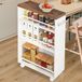Shally Dogan Keukenwagen Slim Design Industrial, multifunctionele wagen, ruimtebesparend, zwart met 4 planken en 360° beweegbare wielen, opbergrek 50 x 16 x 80 cm (wit)