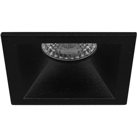 BES LED Spot Armatuur GU10 - Pragmi Pollon Pro - Inbouw Vierkant - Mat Zwart - Aluminium - Verdiept - 82mm