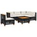 vidaXL 6-delige loungeset met kussens, polyrattan, zwart