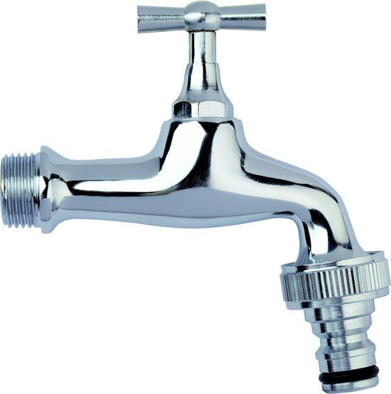 Aquajet Tuinkraan Verchroomd 1/2" - Met snelkoppeling
