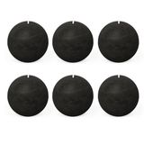 SPAAS Rustieke geurloze bolkaars 80 mm, ± 24 uur - zwart