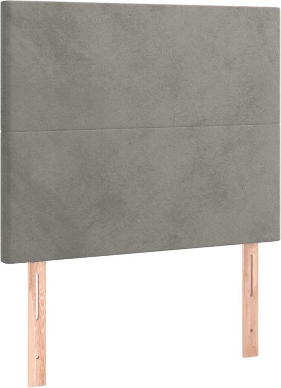vidaXL Hoofdbord Lichtgrijs Fluweel 90x5x118/128 cm