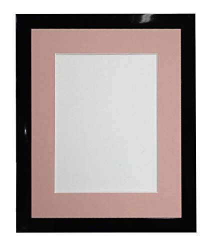 FRAMES BY POST 0.75 Inch Zwart Foto Frame met Roze Mount 10 x 8 Afbeeldingsgrootte 7 x 5 Inch Plastic Glas