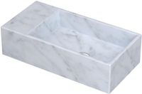 INK - Fontein Hardsteen Links met Kraangat - 360x180x90 mm - Mat Wit Marmer