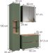 Vicco Meuble de salle de bain Marelle, Vert/Chêne artisanal, 3 pièces