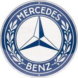 Nostalgic Art Merchandising Nostalgic Art Mercedes-Benz Round Tin Sign 35cm - Logo