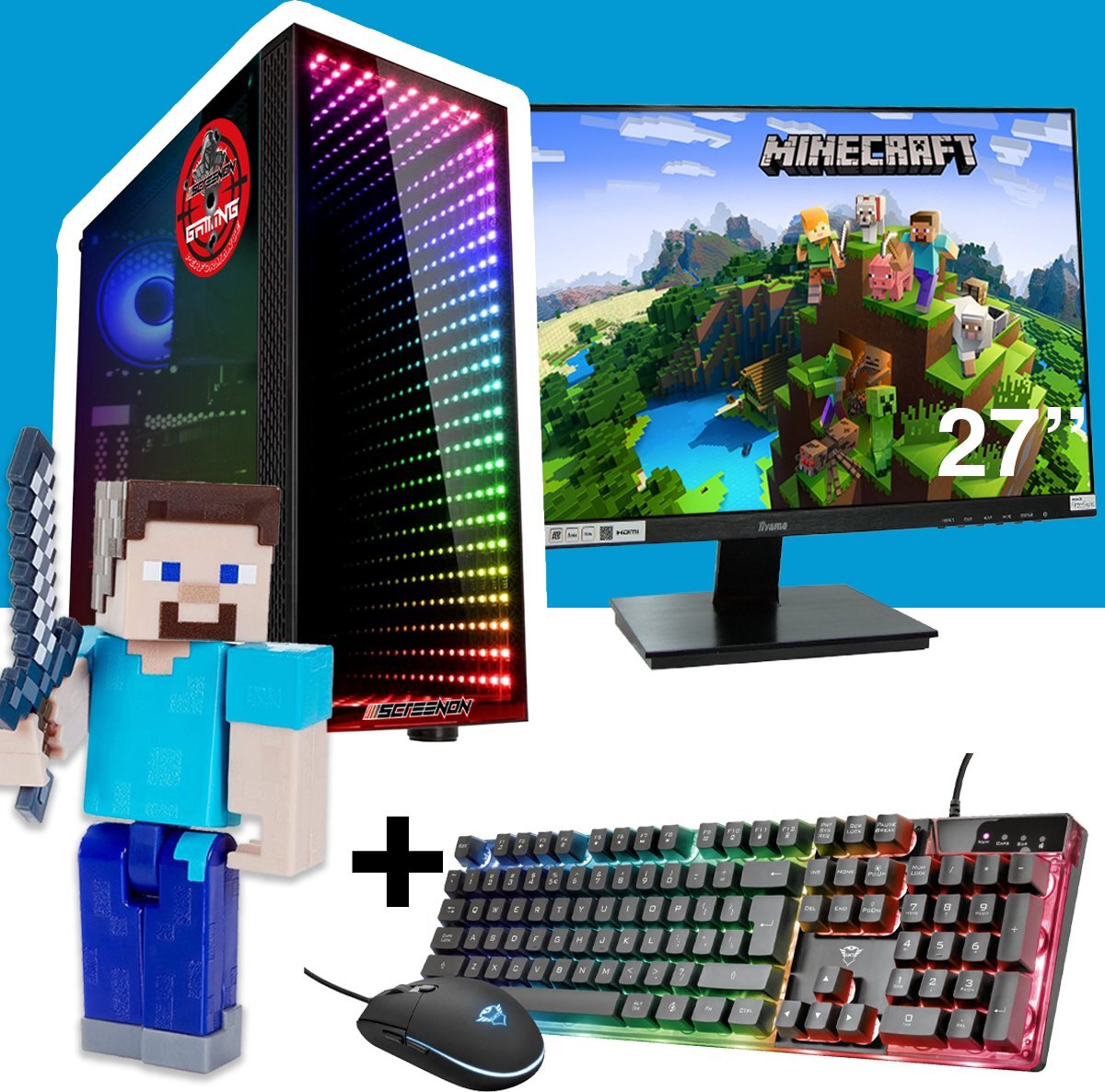 SCREENON Minecraft Steve Gaming Set V2