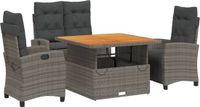 vidaXL Ensemble de jardin 4 pièces avec coussins en poly rotin gris