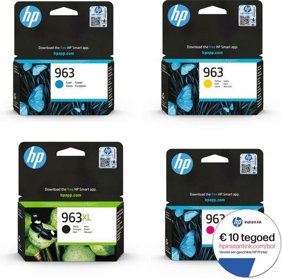 HP 963 + 963XL - Inktcartridge kleur & zwart + Instant Ink tegoed - 8720254994512