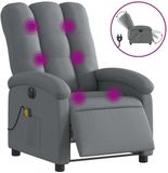 vidaXL - Fauteuil de massage - électrique - réglable - tissu - gris foncé
