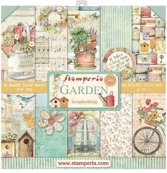 Stamperia Garden 12x12 Inch Paper Pack (SBBL43)