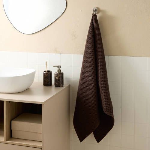 NOUS Living handdoek wafel (donkerbruin) (100x50 cm)