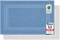 Komfortec Badmat - 2 stuks - 50x70 cm - 100% Katoen - Lichtblauw & Wit