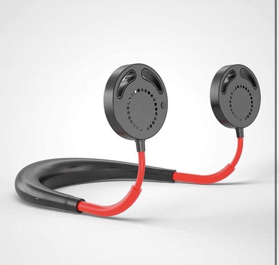 Greenz products Bladloze USB Draagbare Ventilator - Zwart/Rood